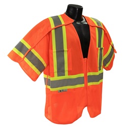 Radians SV24-3OM Breakaway Class 3 Surveyor Safety Vest - Orange SV24-3OM