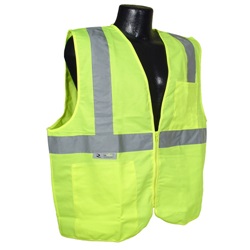Radwear Class 2 Non-Mesh Economy Vest - Green with Zipper Closure SV2ZGS