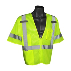 Radians SV3 Economy Class 3 Vest - Mesh Material - Zipper Closure - Green SV3ZGM