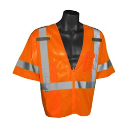 Radians SV3 Economy Class 3 Vest - Mesh Material - Zipper Closure - Orange SV3ZOM