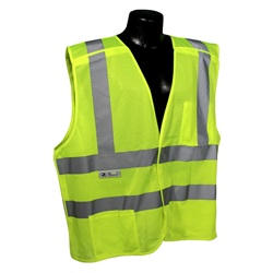 Radians SV45-2 FR Breakaway Vest - Class 2 - Mesh Material - Velcro Closure - Green SV45-2ZGM
