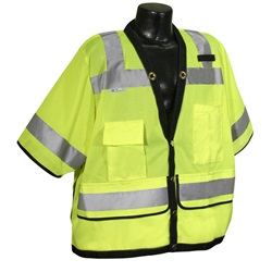 Radians SV59-3ZGD Class 3 Heavy Duty Surveyor Safety Vest - Yellow/Lime SV59-3ZGD