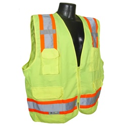 Radwear Class 2 Heavy Duty Solid Surveyors Vest - Green SV62-2ZGT