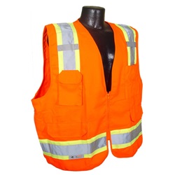Radwear Class 2 Heavy Duty Solid Surveyors Vest - Orange SV62-2ZOT