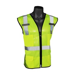 Radians SV7E Economy Surveyor Class 2 Vest - Mesh Material - Zipper Closure - Green SV7E-2ZGM