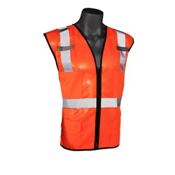 Radians SV7E Economy Surveyor Class 2 Vest - Mesh Material - Zipper Closure - Orange SV7E-2ZOM