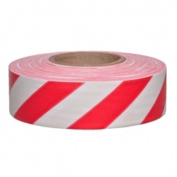 Presco Patterned Surveyors Roll Flagging - Striped - White/Red SWR