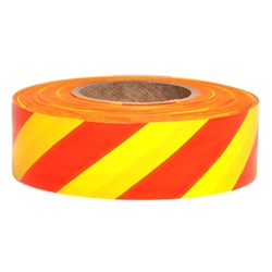 Presco Patterned Surveyors Roll Flagging - Striped - Yellow/Red SYR