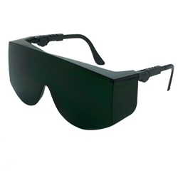 Crews Tacoma Safety Glasses - Black Frame - Shade 5.0 Lens - Fits Over Prescription Glasses TC1150XL