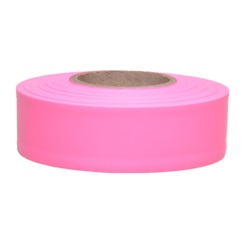 Presco Taffeta Surveyors Roll Flagging - Pink Glo TF1PG