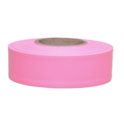 Presco Taffeta Surveyors Roll Flagging - Pink TF1P