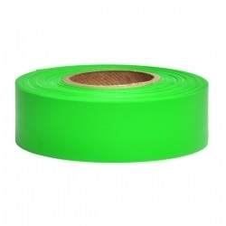 Presco Taffeta Surveyors Roll Flagging 12 Rolls - 1-3/16 inch - Green Glo TFGG