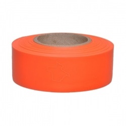 Presco Texas Surveyors Roll Flagging 12 Rolls - 1-3/16 inch - Orange Glo TXOG