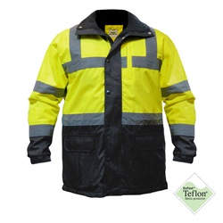 Class 3 High Visibility Parka Jacket UHV1004-Lime
