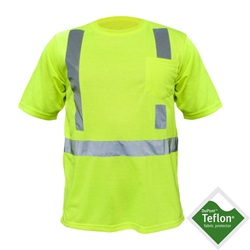 Utility Pro Wear UHV301 Class 2 Short Sleeve Safety Shirt with Pocket - Yellow/Lime UHV301-Lime