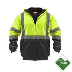 Utility Pro Wear UHV425-Lime-Black Class 3 Hooded Softshell Jacket - Lime/Black UHV425-Lime-Black