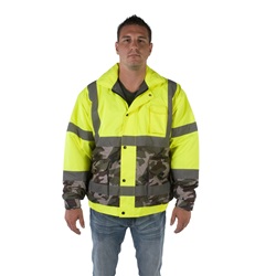 Utility Pro Wear UHV561 Class 3 Camo Safety Jacket - Yellow/Lime UHV561
