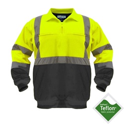 Utility Pro Wear UPA542-Lime-Blk Class 3 Soft Shell 1/4 Zip Pullover - Lime/Black UPA542-Lime-Blk