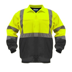 Class 3 Soft Shell Pullover with 1/4 Zip - Lime with Black Bottom UPA542-Lime-Blk