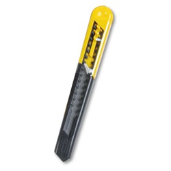 Straight Handle Knife w/Retractable 13-Point Snap-Off Blade, Black/Yellow US-BOS10150