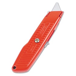 Interlock Safety Utility Knife w/Self-Retracting Round Point Blade, Orange US-BOS10189C