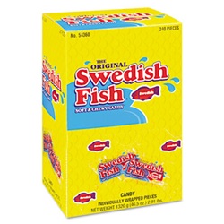 Swedish Fish Grab-and-Go Candy Snacks In Reception Box, 240 Pieces/Box US-CDB43146