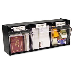 Tilt Bin Plastic Storage System, 3 Bins, 23 5/8 x 7 3/4 x 9 1/2, Black US-DEF20304OP