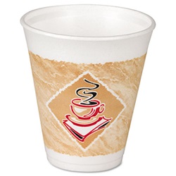 Foam Hot/Cold Cups,16 oz., White w/Brown & Green,1000/Carton US-DRC16X16G