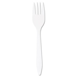 Style Setter Mediumweight Plastic Forks, White, 1000/Carton US-DRCF6BW