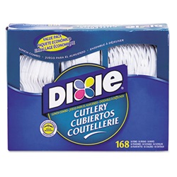 Heavy-Duty Combo Pack, Tray w/Plastic Forks, Knives, Spoons, WE, 168 Pieces/Pack US-DXECM168