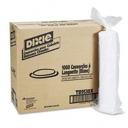 Plastic Lids for Hot Drink Cups, 8 oz., White, 1000/Carton US-DXETB9538X