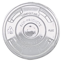 Lids, for Corn Clear Plastic Cups, Flat, Clear, 1000/Carton US-ECOEPFLCC