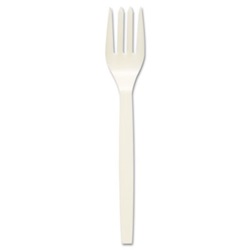 Vegetable Plant Starch Fork, Cream, 1000/Carton US-ECOEPS002