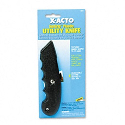 SurGrip Utility Knife w/Contoured Plastic Handle & Retractable Blade, Black US-EPIX3272