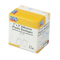 Plastic Adhesive Bandages,1 x 3, 100/Box US-FAOG106