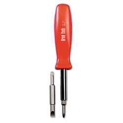 4-in-1 Screwdriver w/Interchangeable Phillips/Standard Bits, Assorted Colors US-GNSSD4BC