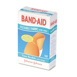 Flexible Fabric Extra Large Adhesive Bandages, 1-1/4 x 4, 10/Box US-JOJ5685