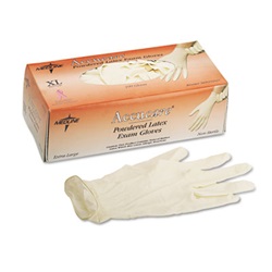 MediGuard Powdered Latex Exam Gloves, Large, 100/Box US-MIIMG1206