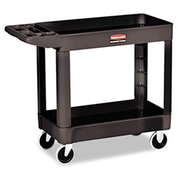 Heavy-Duty Utility Cart, 2-Shelf, 500lbs, 18 x 39 x 33, Black US-RCP450088BK