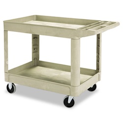 Heavy-Duty Utility Cart, 2-Shelf, 500lbs, 25-7/8 x 45-1/4 x 33-1/4, Beige US-RCP452088BG