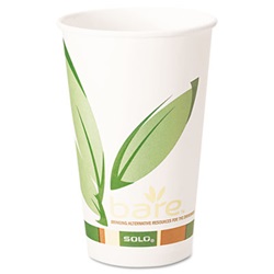FDA Approved PCF Paper Hot Cups, 10% Post-Consumer Recycled, 16 oz., No Design US-SLO316RC