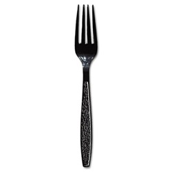 Guildware Heavyweight Plastic Forks, Black, 1000/Carton US-SLOGDR5FK