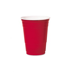 Plastic Party Cold Cups, 16 oz., Red, 20 Bags of 50/Carton US-SLOP16RLRCT