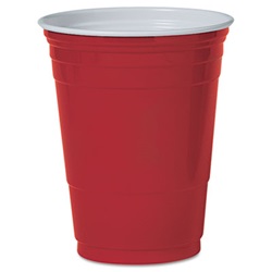 Plastic Party Cold Cups, 16 oz., Red, 50/Pack US-SLOP16RLR