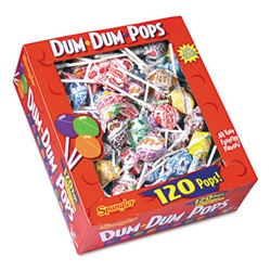 Dum-Dum-Pops, Assorted Flavors, Individually Wrapped, 120-Count Box US-SPA66