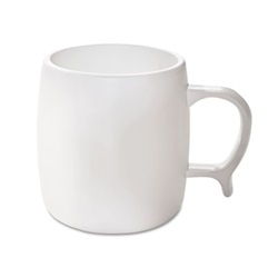 Biodegradable Reusable Mug, Squat Wide, 10 oz., White US-SVARP16