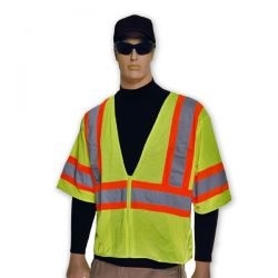 Full Source US2LM31 ANSI Class 2 Mesh Short Sleeve Safety Vest - Yellow/Lime US2LM31