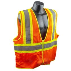 Full Source US2OM17 ANSI Class 2 Mesh Two Tone Safety Vest - Orange US2OM17