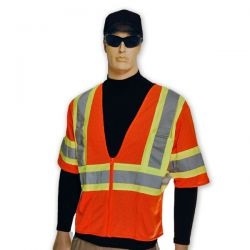 Full Source US2OM31 ANSI Class 2 Mesh Short Sleeve Safety Vest - Orange US2OM31