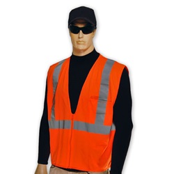 Solid Orange Safety Vest with Front Pocket US2ON19